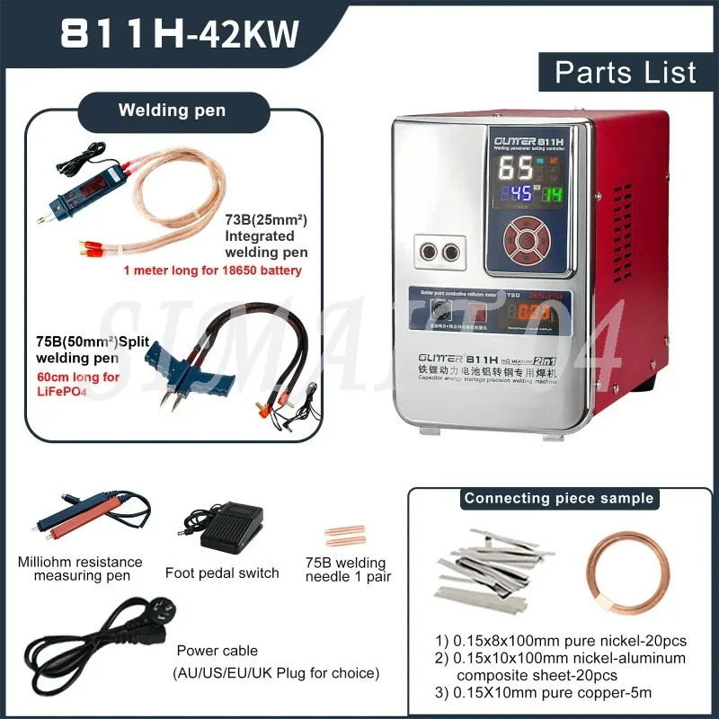 Spawarka punktowa przemysłowa 811H 42KW z podwójną funkcją i zintegrowanym pisakiem spawalniczym do akumulatorów 18650/21700/32650