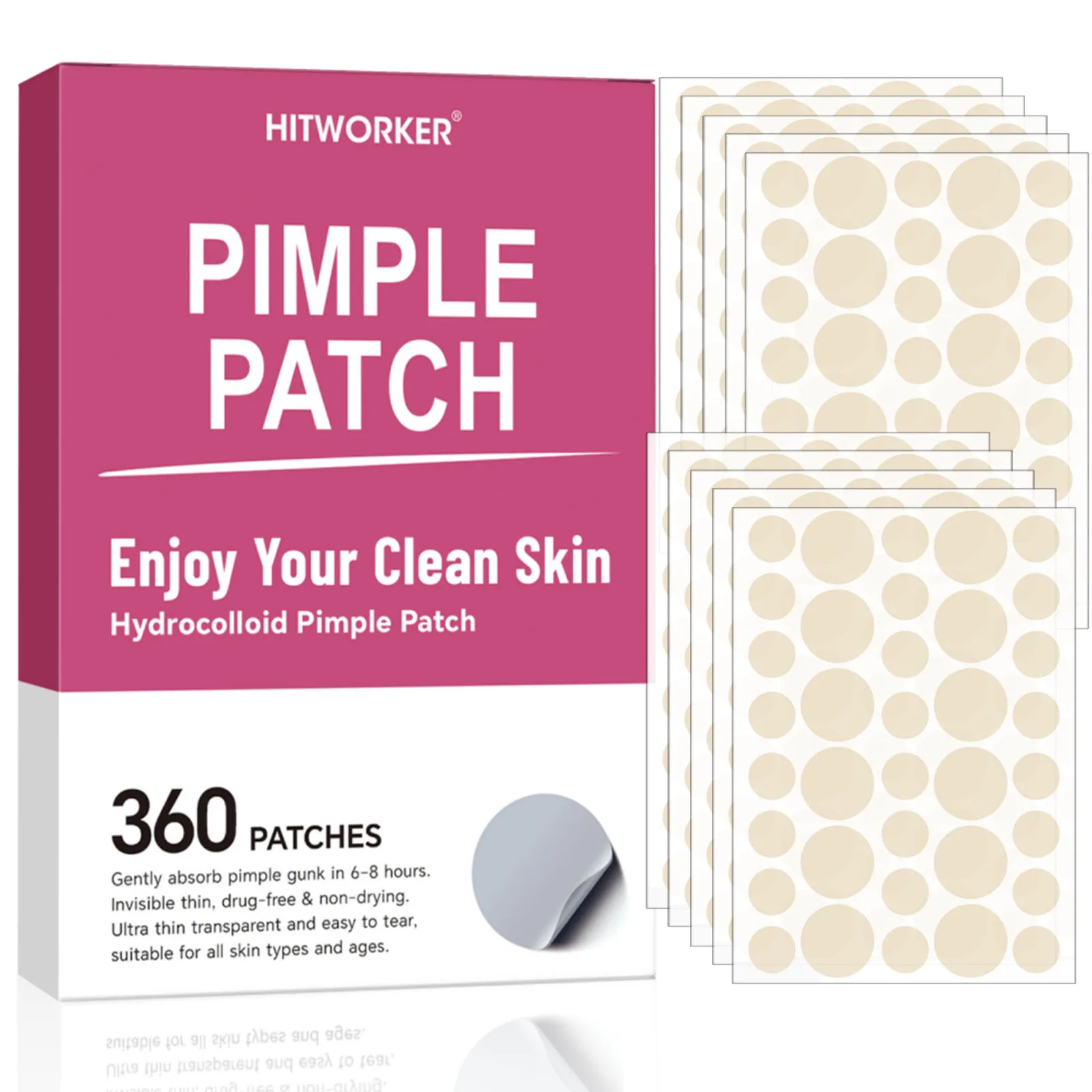Invisible Waterproof Hydrocolloid Acne Patch for Facial Cleansing Care Essence Tool Accessory Suitable for All Skin Types