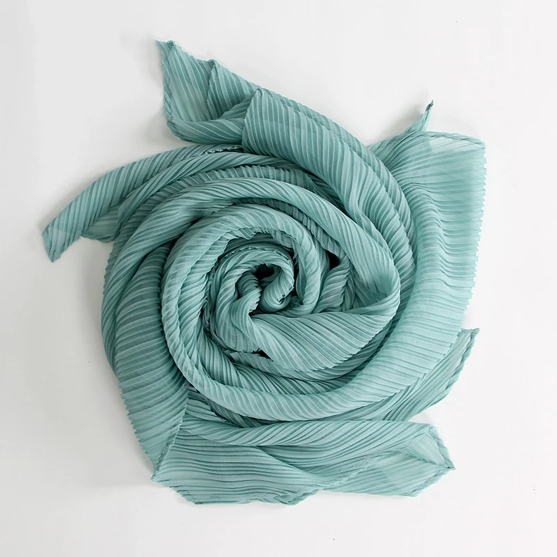 YUDX Miyake Pleated Wide Long Silk Scarf Spring Summer Autumn Winter Cape Women Windscreen Shawl Shoulder Designer Korean Scarf