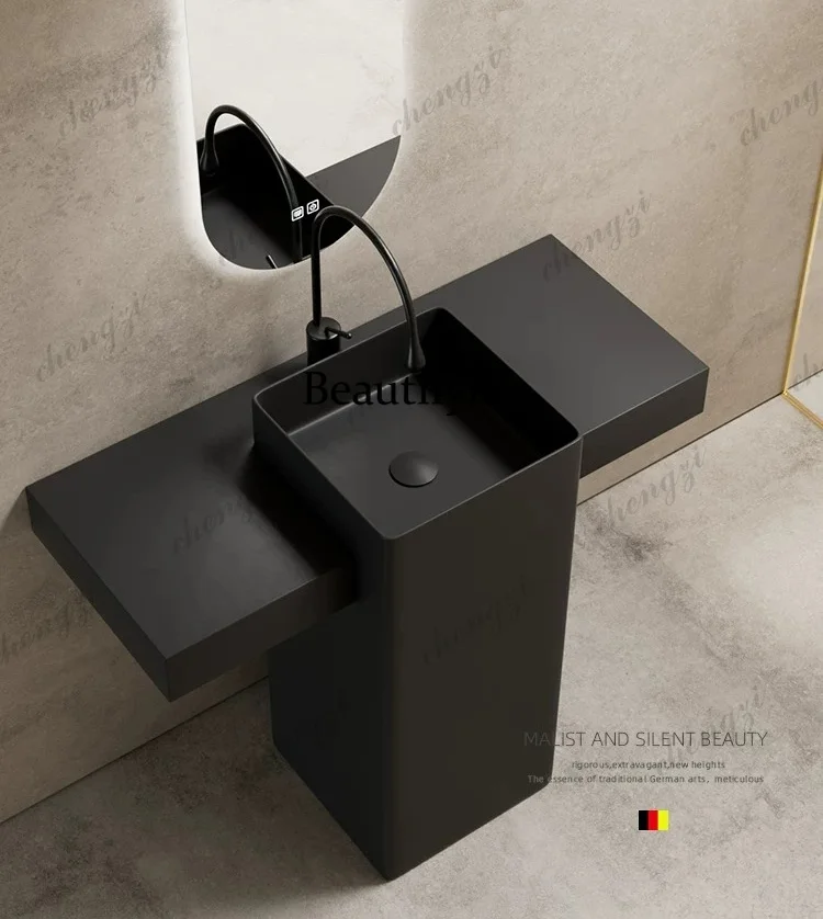 Slate wash basin column integrated wash basin, outdoor slate column basin extension countertop