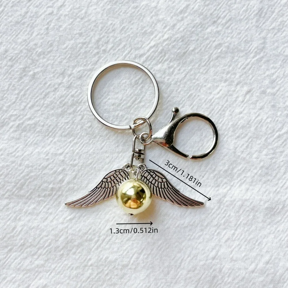 Retro Goldfarbener Schnitz-Schlüsselanhänger Hogwarts Magie-Akademie Harry Potter Die Heiligtümer des Todes Schlüsselring für Fans Geschenke Taschen-Schmuck – Detail 4
