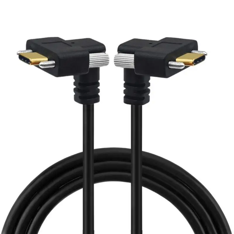 

R53C Крепление на панель Кабель USB C Type C Разъем с двойной винтовой блокировкой Быстрая зарядка Передача данных 10 Гбит/с Гц