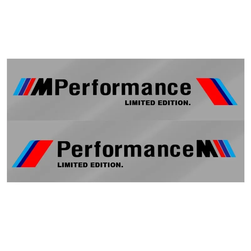 2PCS Car Logo Door Side Sticker Creative Auto Body Decals Waterproof Decor Sticker For BMW M power X1 X3 X5 X6 M5 E90 E39 E46