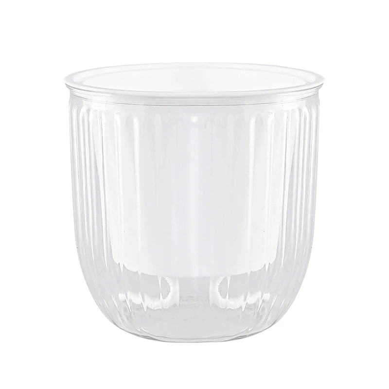 وعاء سلة معلق مزدوج شفاف، وعاء كسول ذاتي الامتصاص يمكن تعليق وعاء النبات #5