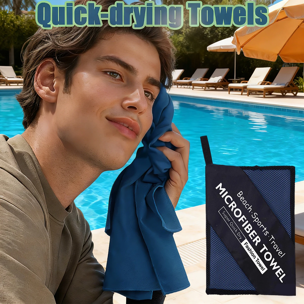 Quick Dry Gym Sweat Towel 38X38cm  Portable Face Towel Swimming Running Yoga Basketball Outdoor Sports Hiking Soft Breathable