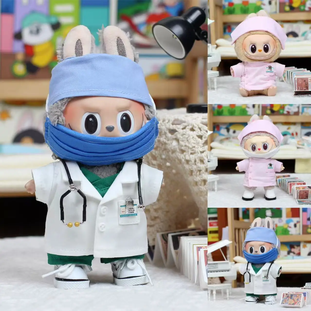 

Clothes For Labubu 17cm Outfit Accessories For The Monsters Clothing Kid Gift Doctor And Nurse Work Clothes Mask And Shoes