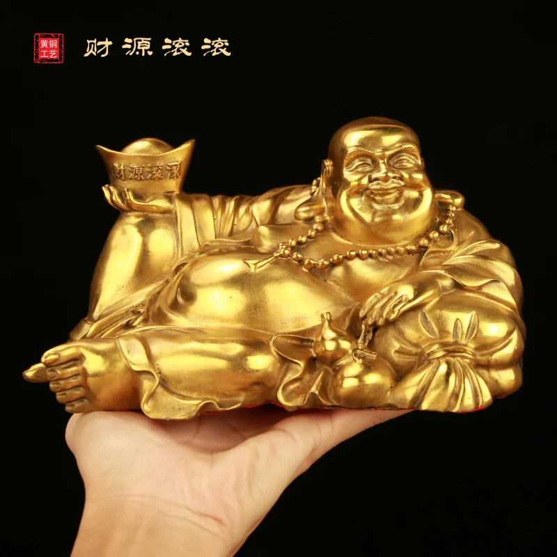 

Fortune Rolling Ornament Wealth-Attracting Copper Craft Piece for Living Room, Store, Home, Office Desk Decoration, Opening Gift