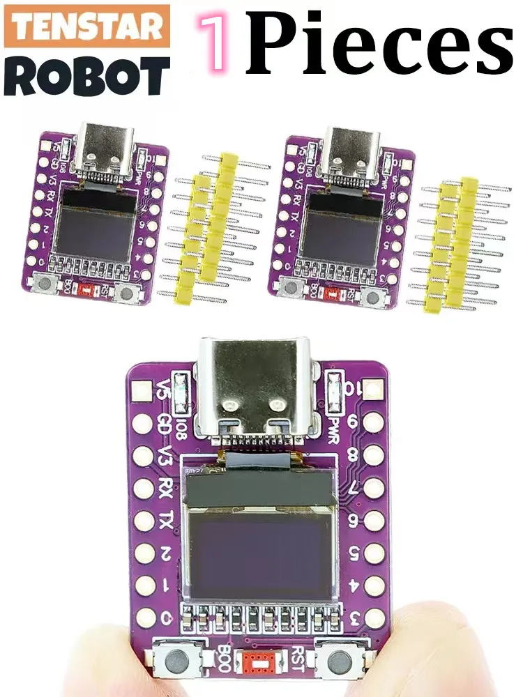 TENSTAR ESP32-C3 With 0.42 Inch White OLED Screen Development Board Ceramic Antenna ESP32 Wifi Bluetooth Module