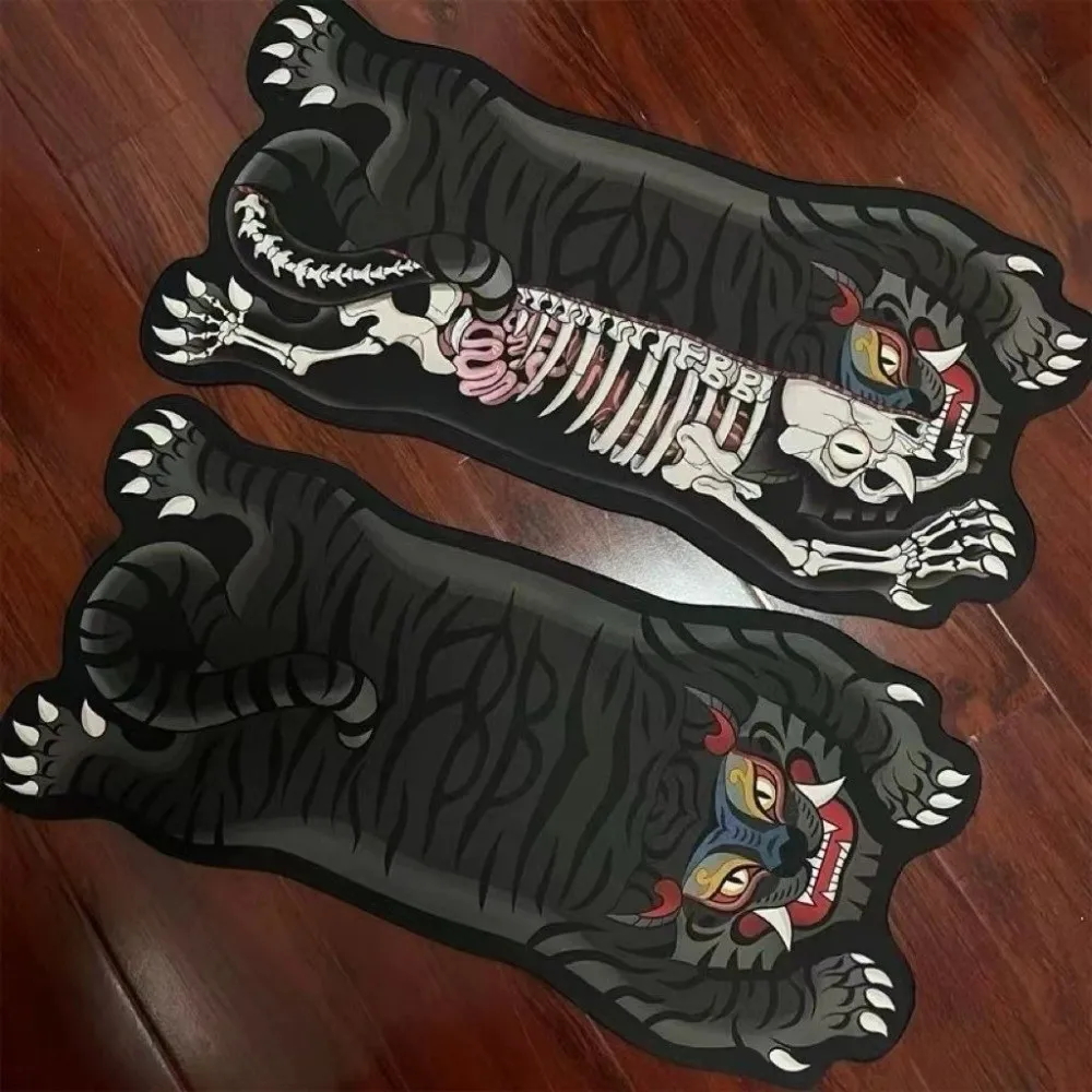 Diatom Ooze Tiger Skull Floor Mat Absorbent Non-slip Desktop Keyboard Pad Quick-drying Soft Mouse Pad Home Office Use
