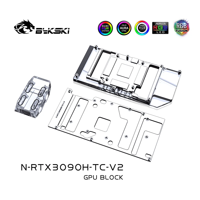 Imagem -06 - Bykski Uso Bloco de Água para Nvidia Rtx 3080 3090 Edição de Referência Gpu Cartão Radiador de Cobre Backplate Ativo Refrigerar Aura Rgb