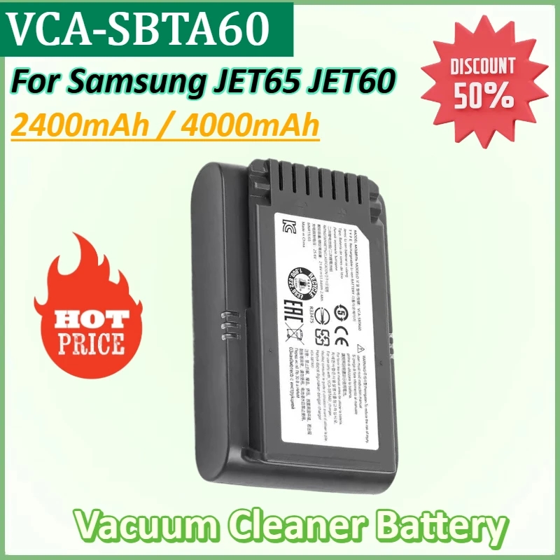 

New VCA-SBTA60 Vacuum Cleaner Battery for Samsung Jet 60 Turbo Jet 75E Complete VS15A6031R4 VS15A6031R5 VS20B75ACR5 VS20B75ADR5