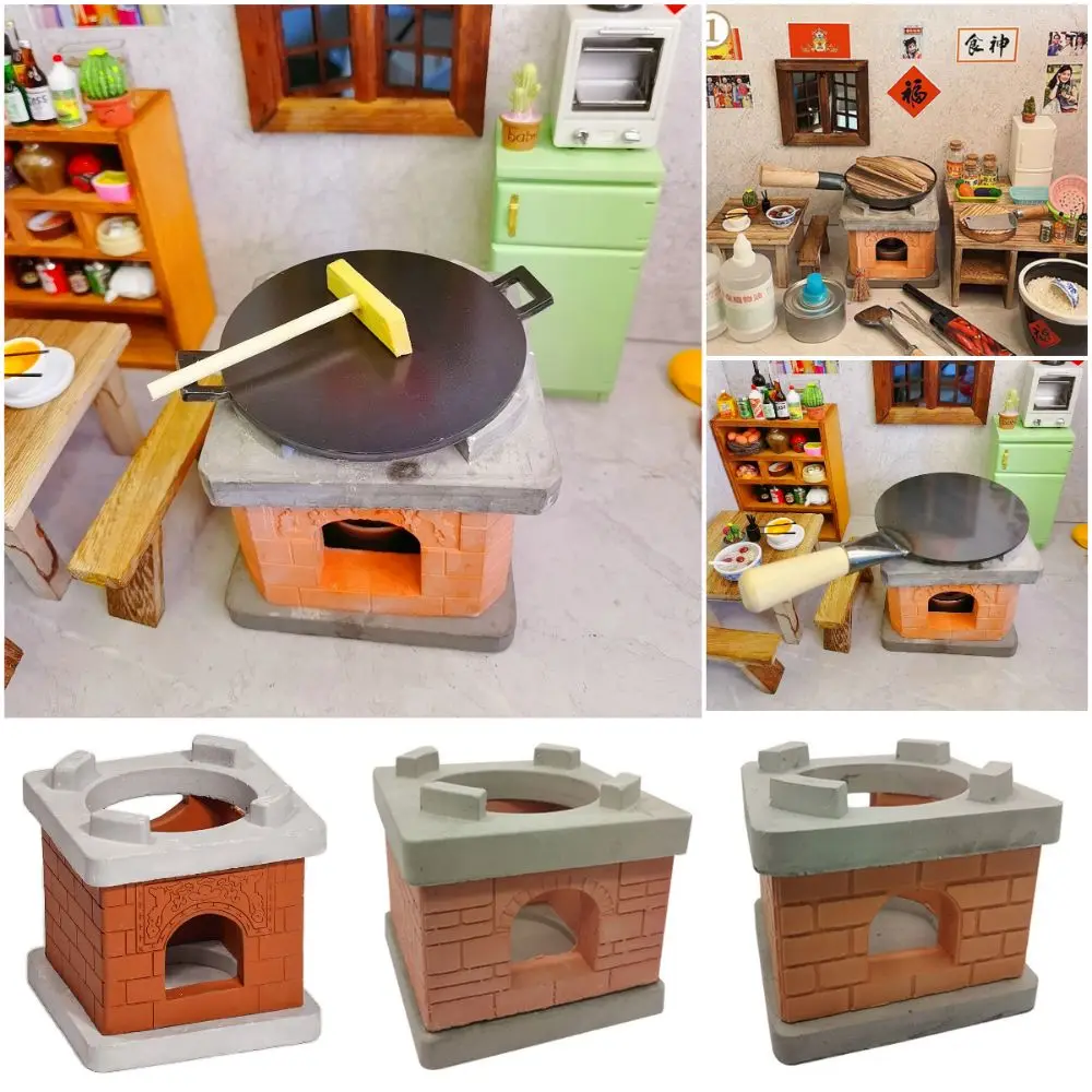 Mini ensemble de jeu de cuisine de Simulation complète, poignée, couvercle de casserole, table de cuisson, jouets de cuisine réels, meubles de maison de poupée, accessoires décoratifs