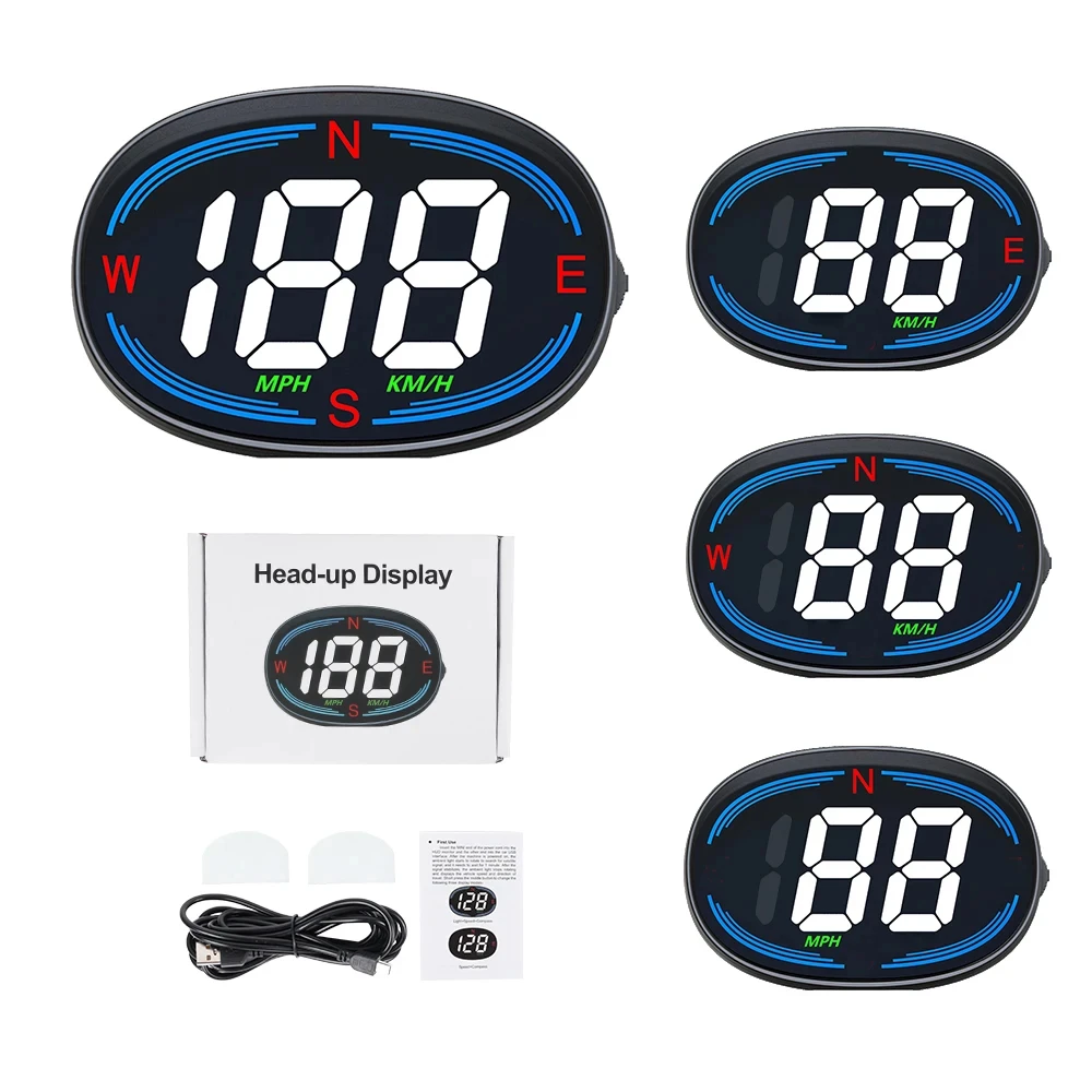 H2 GPS HUD Head Up Display Digital Speedometer Overspeed Alarm with Compass Universal for all Cars Accessories For Vehicles images - 6