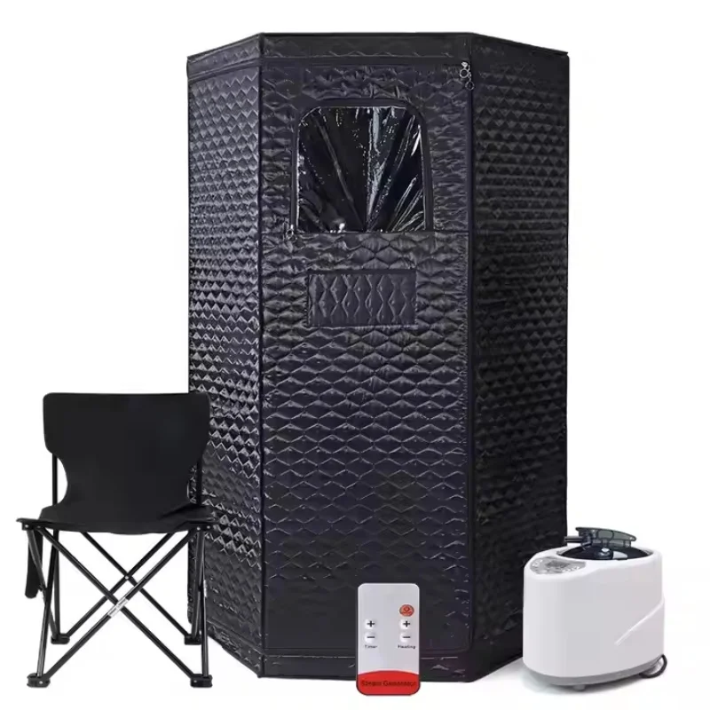 

Portable Wet Steam Room Home Sauna Tent Full Body Folding 1 Person Sauna Tent 3L Steamer Remote Control with Foldable Chair