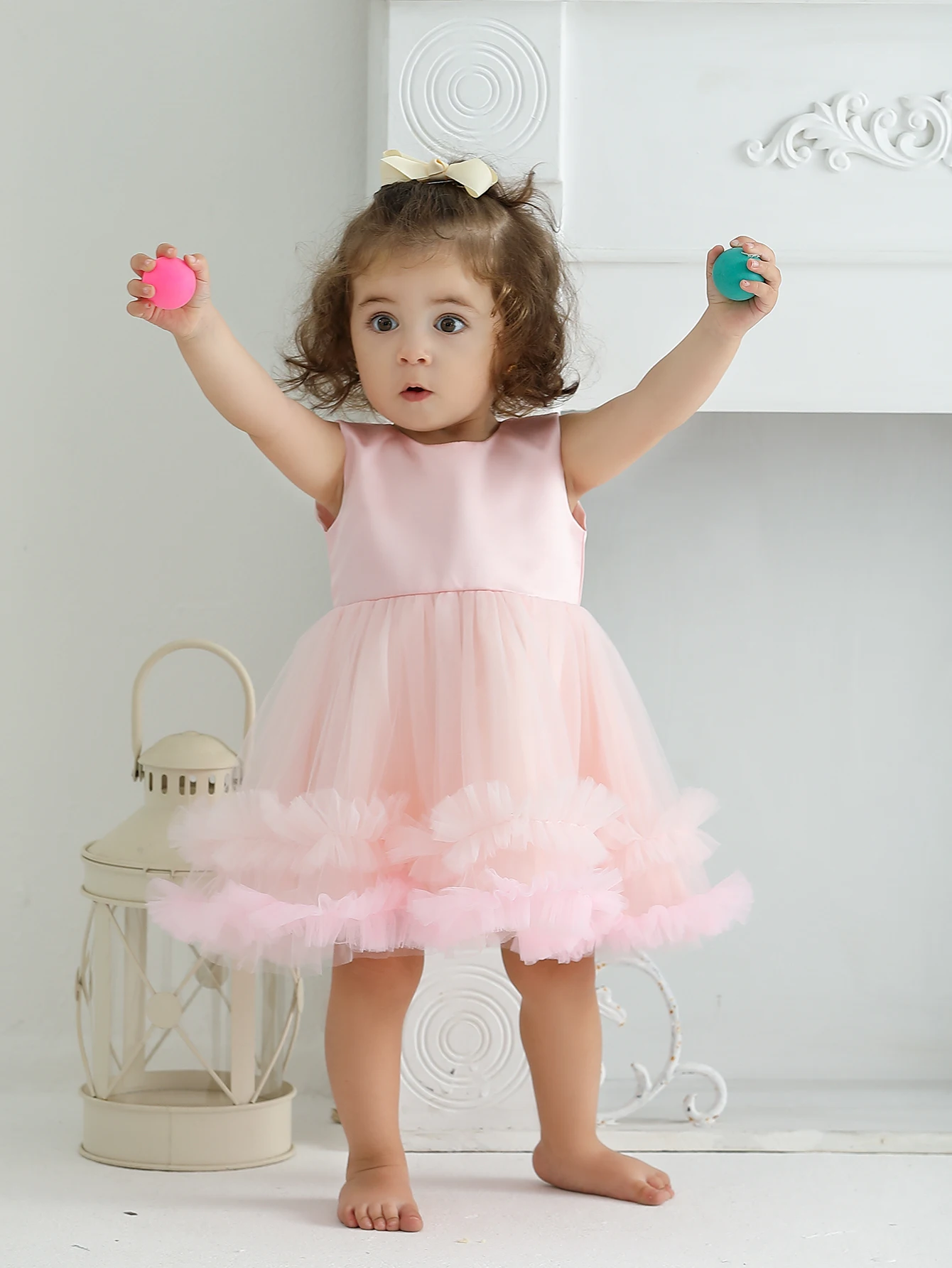 Baby Girl Flower Christening Baptism Dress Formal Special Occasion Dresses for Party Wedding Birthday