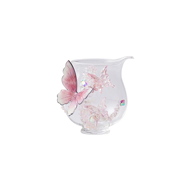 Pure handmade high borosilicate heat-resistant glass fair cup creative butterfly tea dispenser average cup household average cup