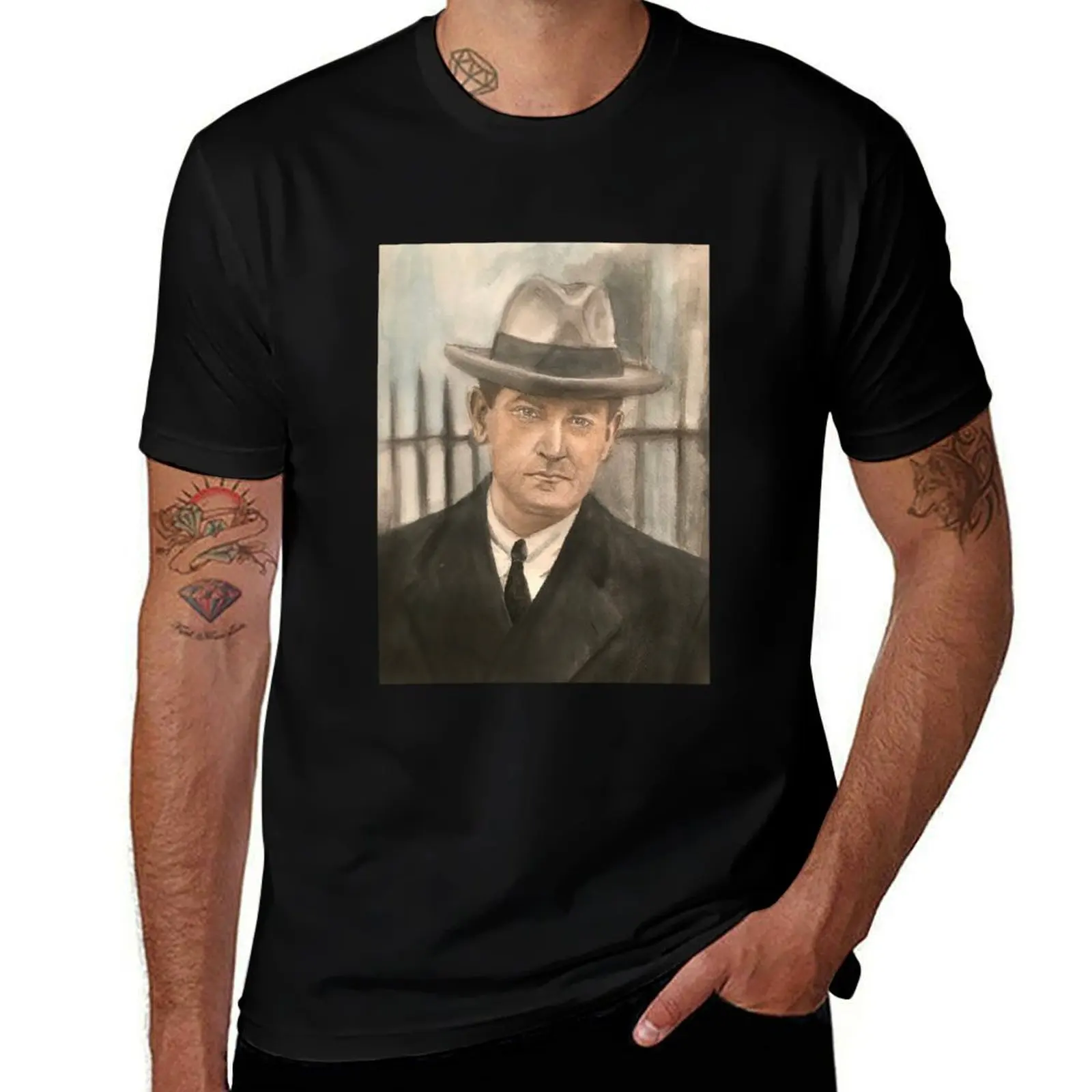 Michael Collins Portrait Wall Art Print T-Shirt vintage clothes custom t shirt korean fashion Men's t-shirts