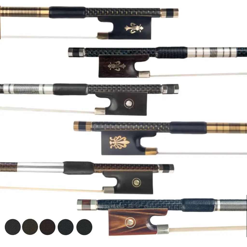 

Multicolor Braided Carbon Fiber Violin Bow Ebony Frog With Nice Pattern Inlay Professional Lightweight Durable for All Violins