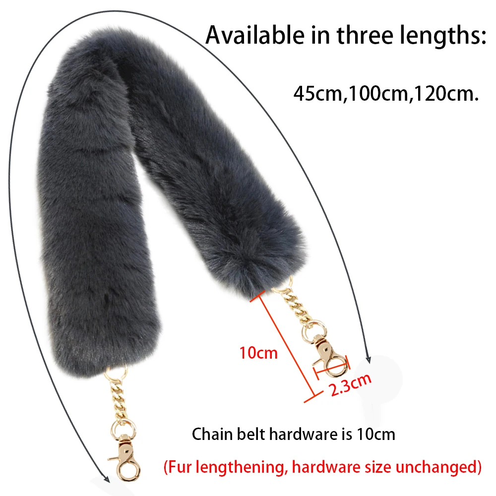 Replacement Bag Strap Pendent Charm Genuie Rabbit Fur Handbag Handle Wrap For Women Belts Winter Accessories R65