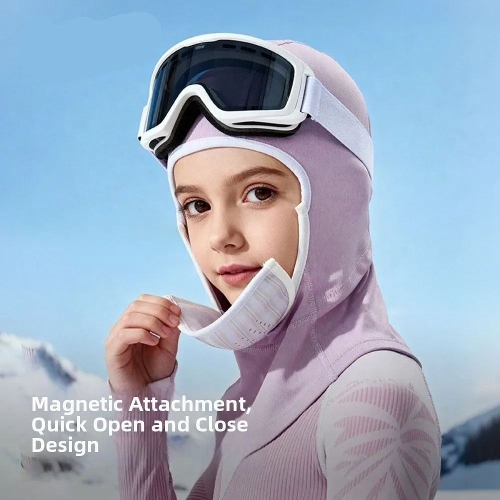 

Thickened Fleece Magnetic Ski Balaclava Windproof Cold Resistant Winter Face Mask Fleece Lined Breathable Warm Hood