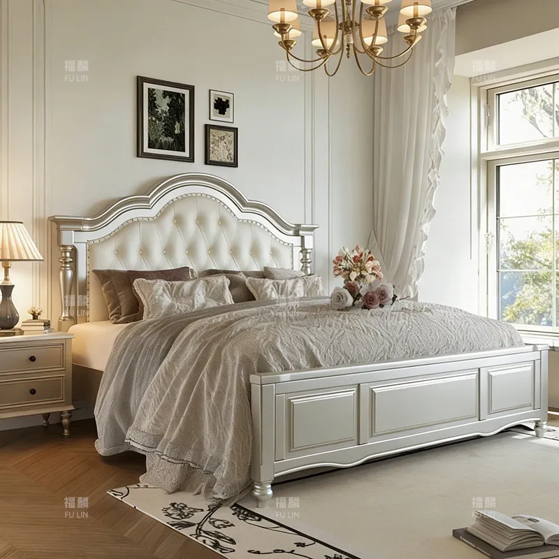 Luxury Princess Bed Bedroom Frame Modern Castle Wooden Design European Massage Bed Safe Sleeping Muebles Lounge Suite Furniture