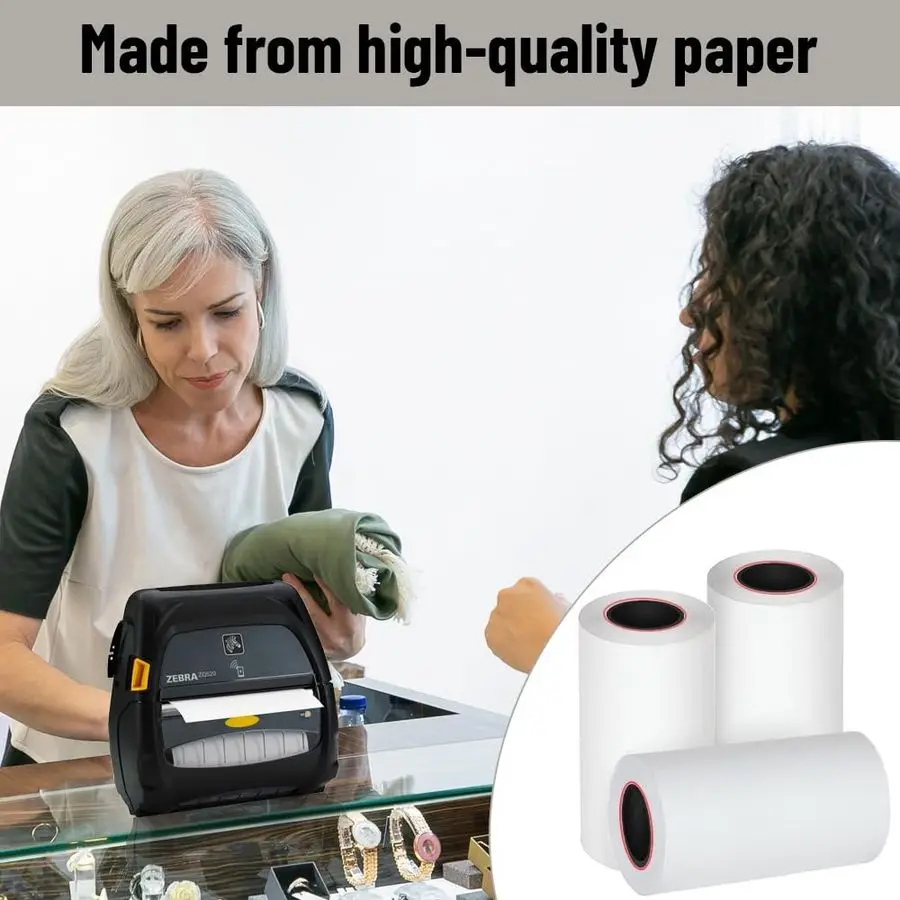 ゼブラプリンターZQ520、QL420、RW420、ZQ500、P4T対応プリンター用紙ロール、80フィートの感熱レシート用紙、50ロール、ラボ用ではありません