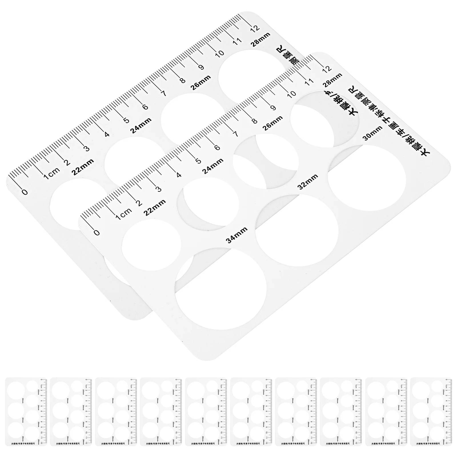 

12 Pcs Cherry Measuring Ruler Farm Gauge Diameter Items Tool for Measurement Fruit Grading Rulers