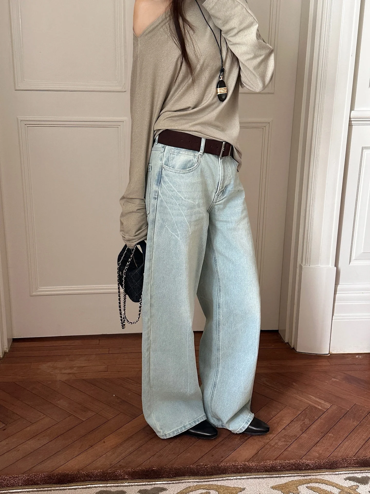 

Женские джинсы свободного кроя с высокой посадкой, из денима, с комфортной дышащей хлопковой тканью, на молнии, однотонные