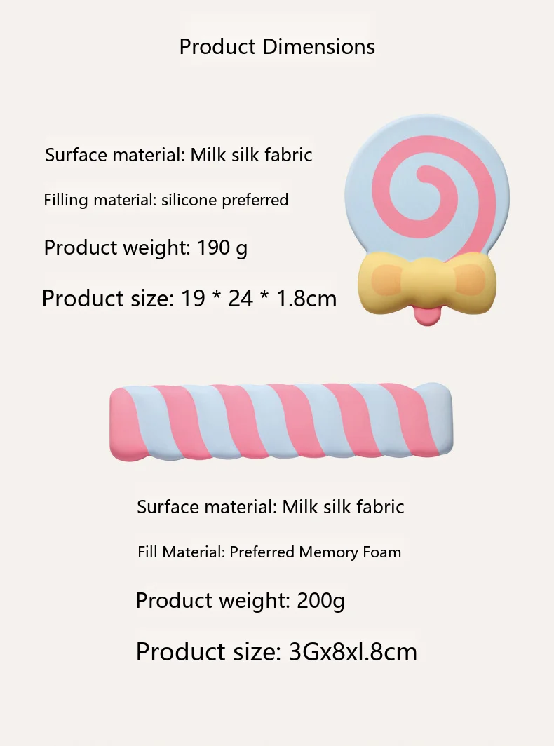 Lollipop Silikon-Handgelenkauflage Mauspad Ergonomische Schreibtischunterlage für Büro und Gaming 3 Farboptionen mit Tastaturunterstützung – Detail 5