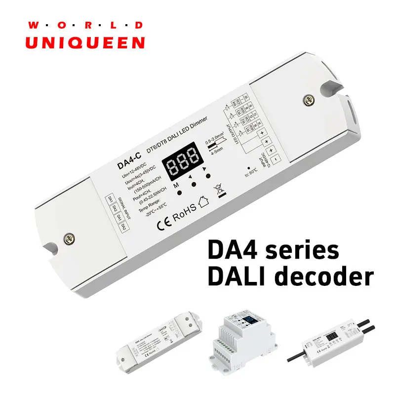 skydance DA4 series DALI decoder dimmer, for LED strip light, DT6 DT8, constant voltage, constant current