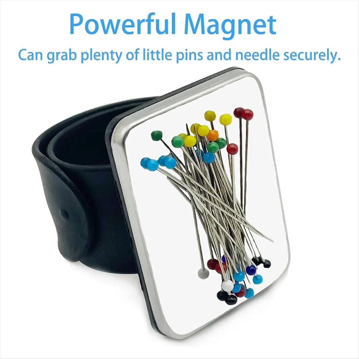 A45I 2 PCS Magnetic Pin Cushion Wrist, Magnetic Sewing Pincushion, Magnetic Pin Holder Wristband for Sewing,Pink