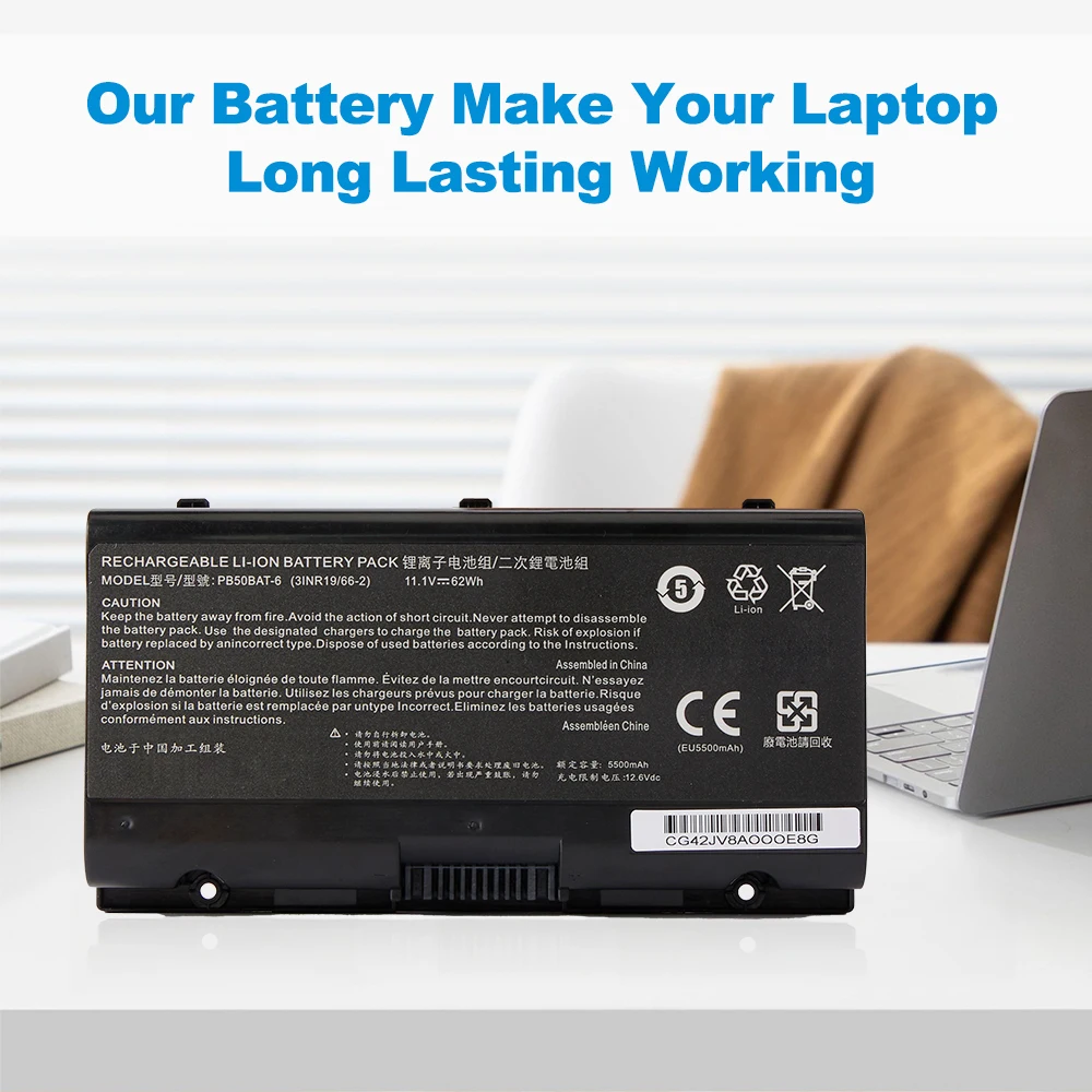 KingSener PB50BAT-6 akumulator do laptopa Clevo PB51RF-G PB70EF-G PB71EF-G dla PowerSpec 1720 1520 dla Sager NP8371 3INR19/66-2 — zdjęcie produktu 4