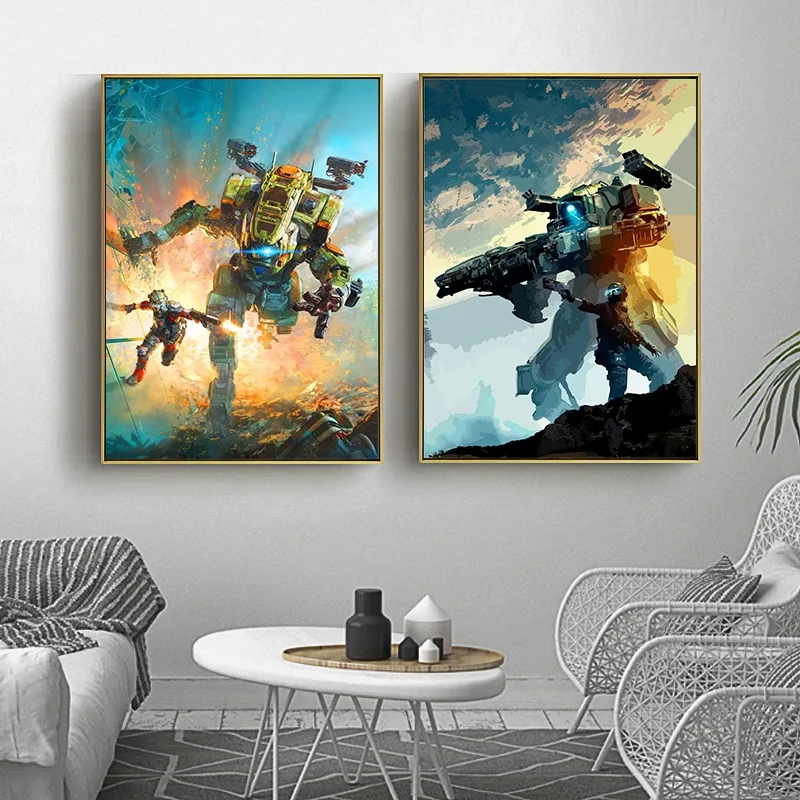 Video Game Titanfall Poster Canvas Painting Art Home Decoration for Kids Game Room Living Room Home Wall Decor Picture Gift