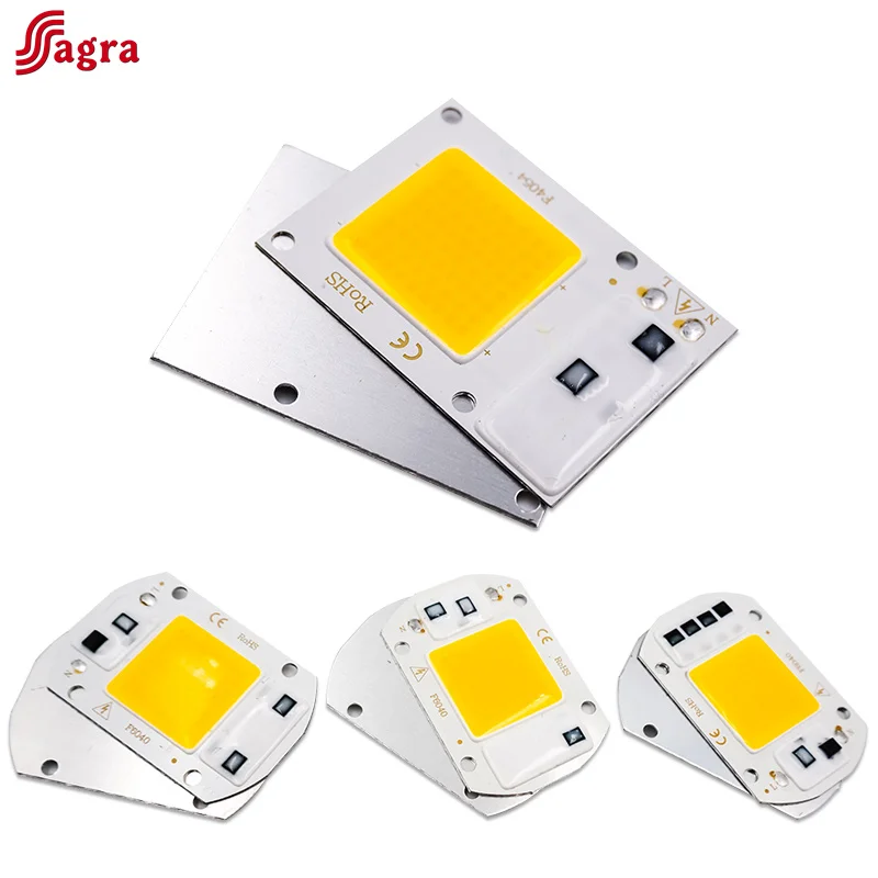 LED Lamp Chips AC 220V 110V IP65 COB Bulb Smart IC No Need Driver DIY Led Beads Input 10W 20W 30W 50W for Outdoor FloodLight