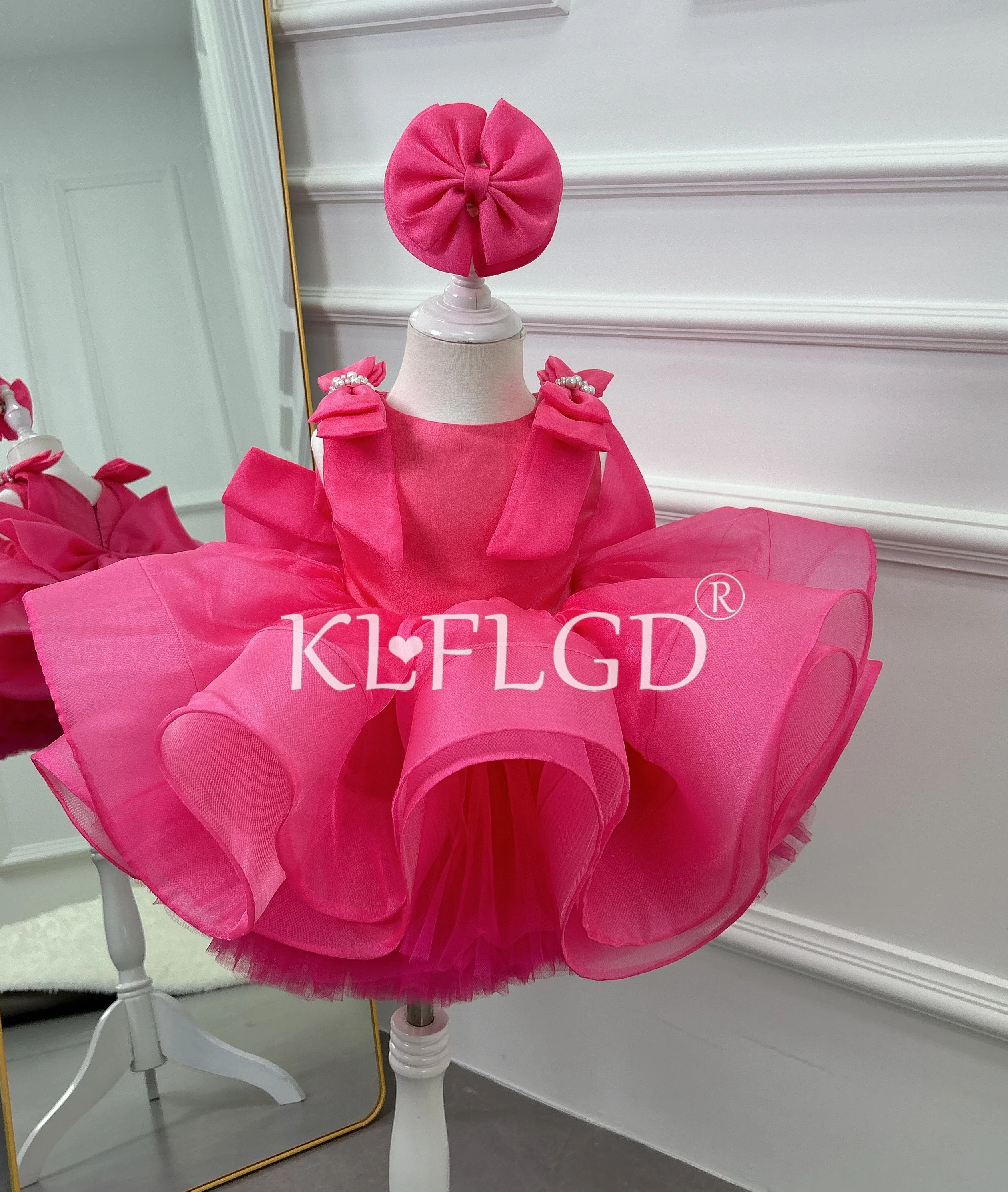 ariel birthday party dress Girls Pink Satin Tulle Dress | Flower Girl & Birthday Dress