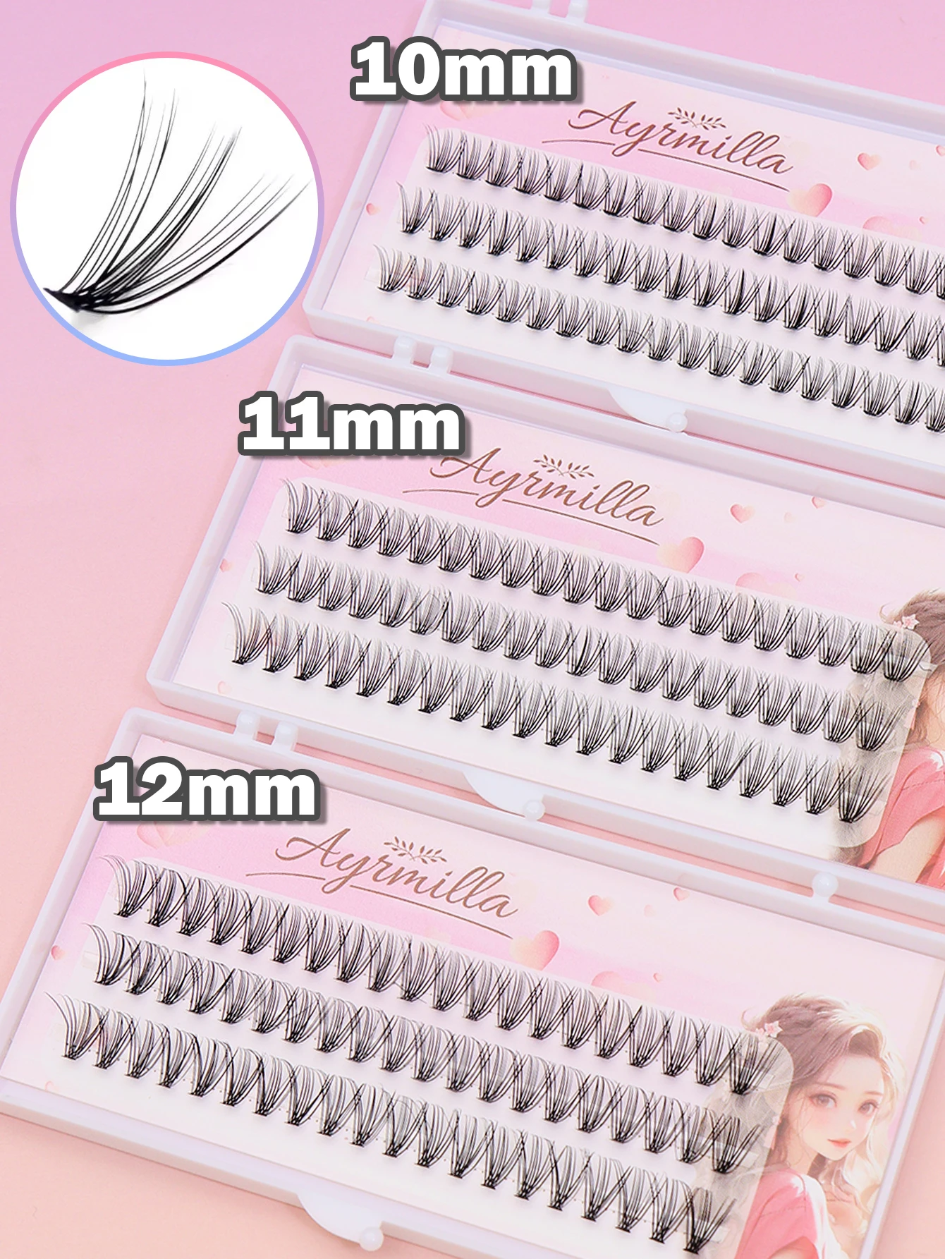 60 clusters 10-12mm 20D large capacity Multi box wholesale DIY D Curl eyelash  party club daily work extended false eyelash