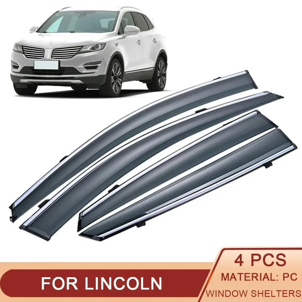 

For Lincoln MKC MKX MKZ Continental 2013-2020 Car Window Sun Rain Shade Visors Shield Shelter Protector Cover Trim Frame Sticker