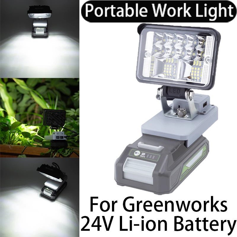 LED 12W Arbeits scheinwerfer für Geen works 24V Li-Ionen Batterie Werkzeug Batterie tragbares Licht, Camping Licht (ohne Batterie)