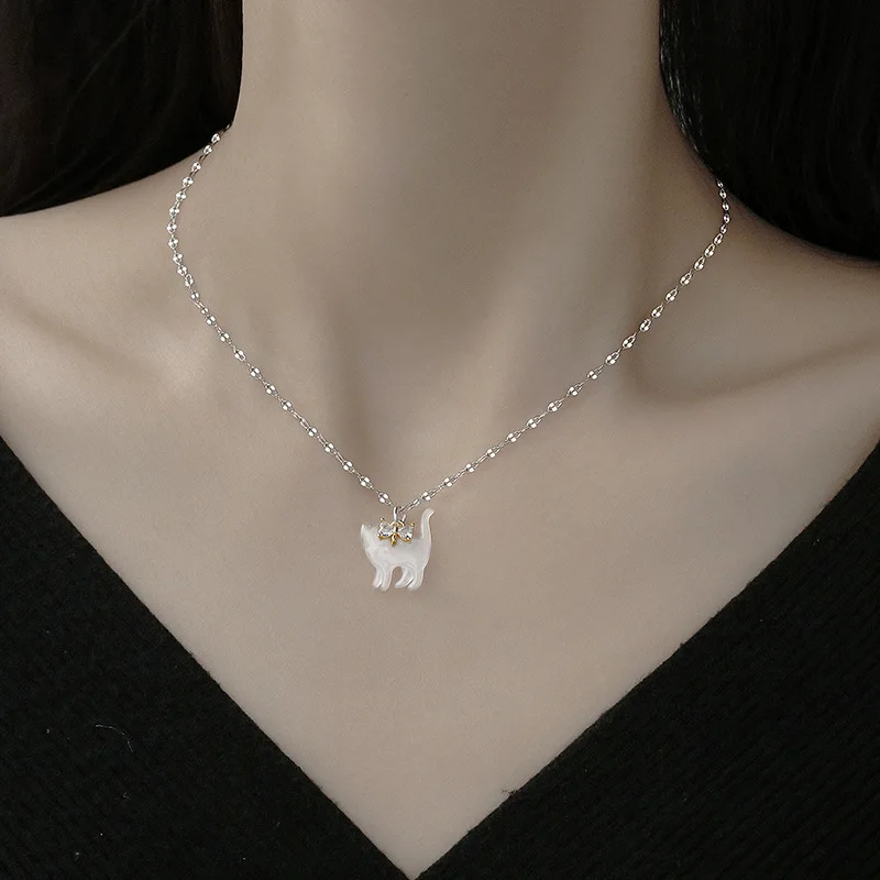 القوس الجديد، القطة اللطيفة، قلادة الترقوة اللطيفة للنساء لتقديمها لصديقتهم