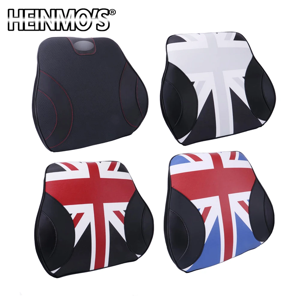 PU Leather Seat Waist Support Cushion For Mini Cooper Fit For Most Car Memory Foam Universal Seat Wait Supports For Mini Cooper