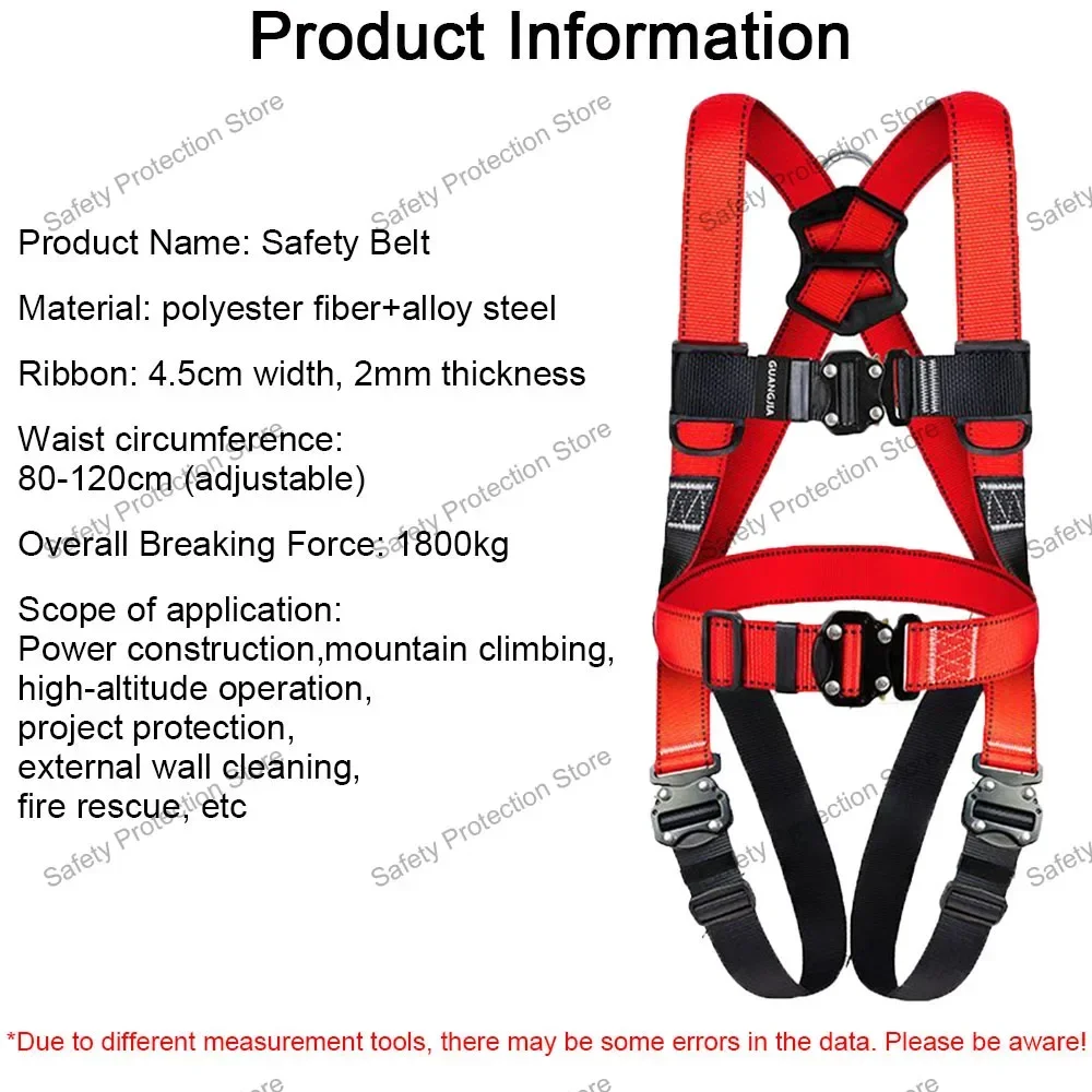 High Altitude Work Safety Harness Five-point Full Body Safety Belt/Rope Outdoor Climbing Training Construction Protect Equipment