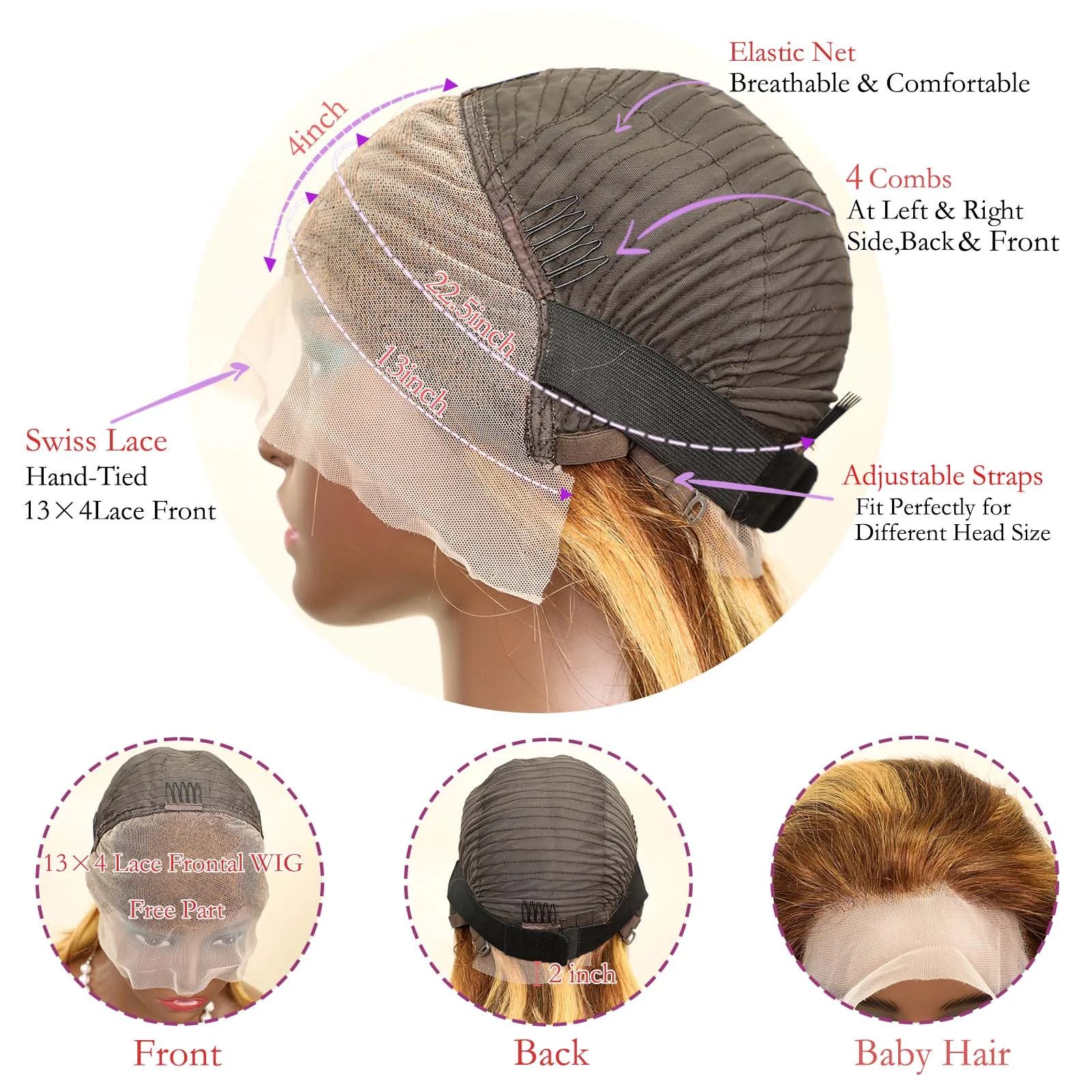 4/27 تسليط الضوء على شعر مستعار بوب شعر الإنسان مستقيم 13x4 Hd الدانتيل شعر مستعار أمامي 200% الكثافة قبل قطعها أومبير العسل شقراء قصيرة بوب الباروكات