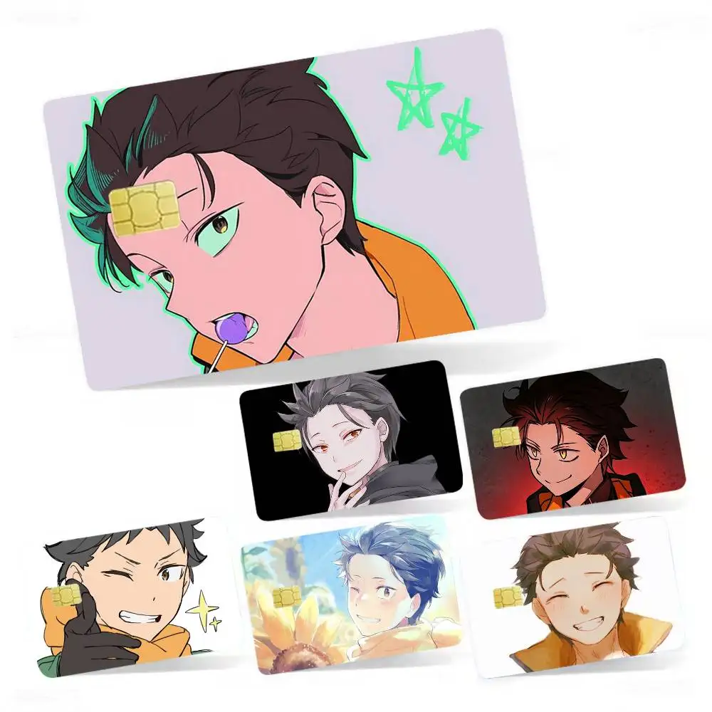 Anime Re Z-Zero Natsuki Subaru 4pcs 1Set Card Stickers Small Waterproof Chip 4PCS Card Sticker Anti-Scratch