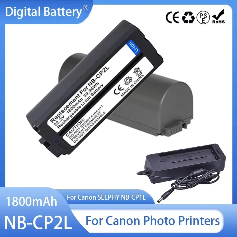 NB-CP2LH NB-CP2L Battery 1800mAh Rechargeable Batteries And Charger for Canon SELPHY NB-CP1L,CG-CP200 CP1500 CP1300 CP900 CP800