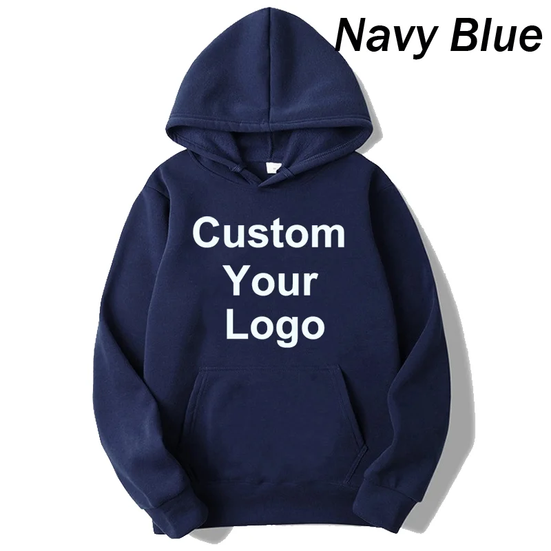 Custom Your Logo Hoodie for Men and Women Couples Fleece Hoodie Hip Hop Warm Hoodie