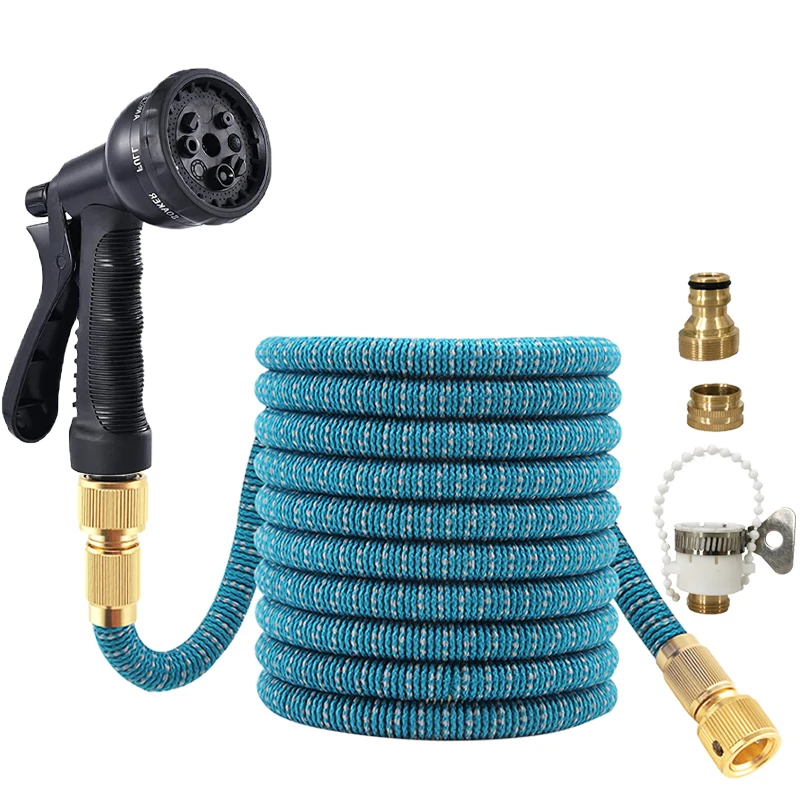 

Expansion Garden Hose With 8-Type Nozzle, Flexible Water Pipe With Brass Joint, Used For Car Washing And Garden Watering