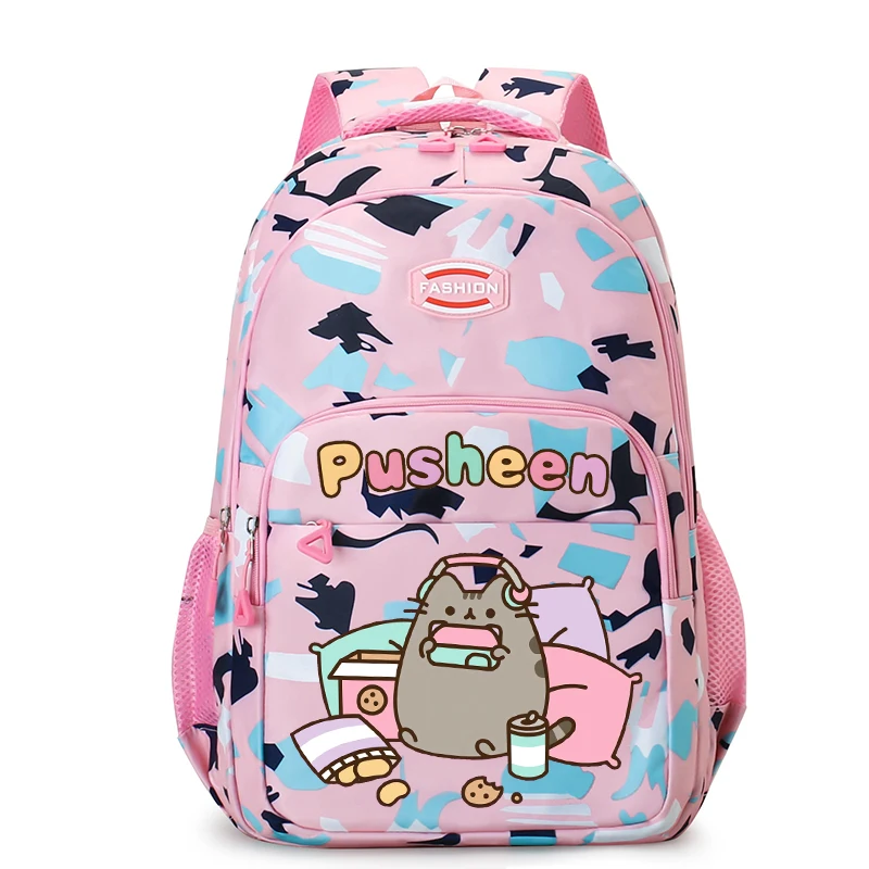 Pusheens Girls School Backpack Anime Kawaii Cat Shoulders Bags Kids Travel High-capacity Knapsack Fashion Rucksack Children Gift