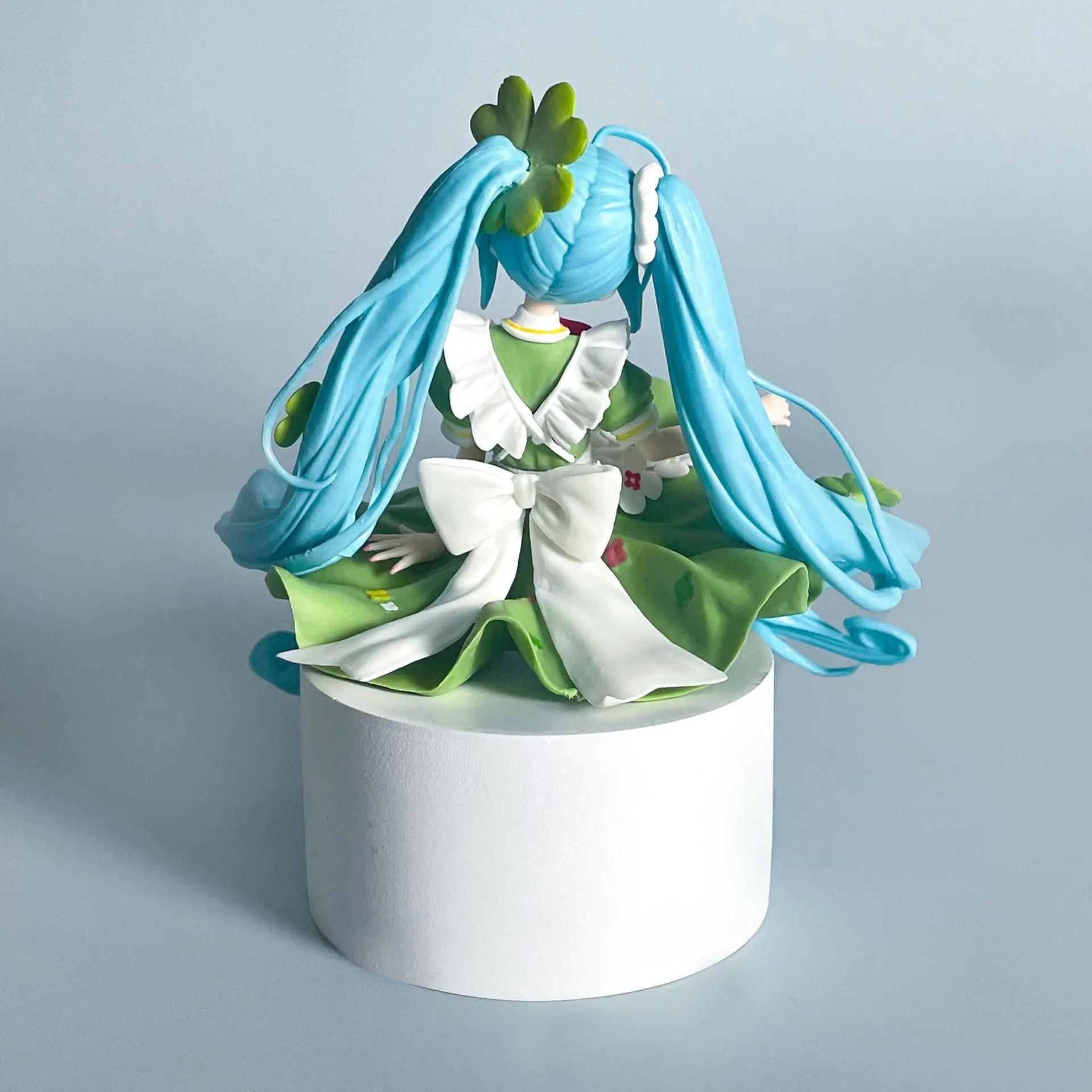 Hot Sale Anime Figure Hatsune Miku Noodle Stopper Lucky Grass Fairy Action Figure PVC Collection Model Ornament Toys view 4