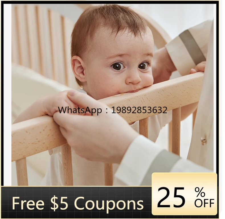 

YFY Spliced Bed Bedside Beech Wood Children's Bed Guardrail Adjustable Solid Wood Bed Adult Widening Artifact