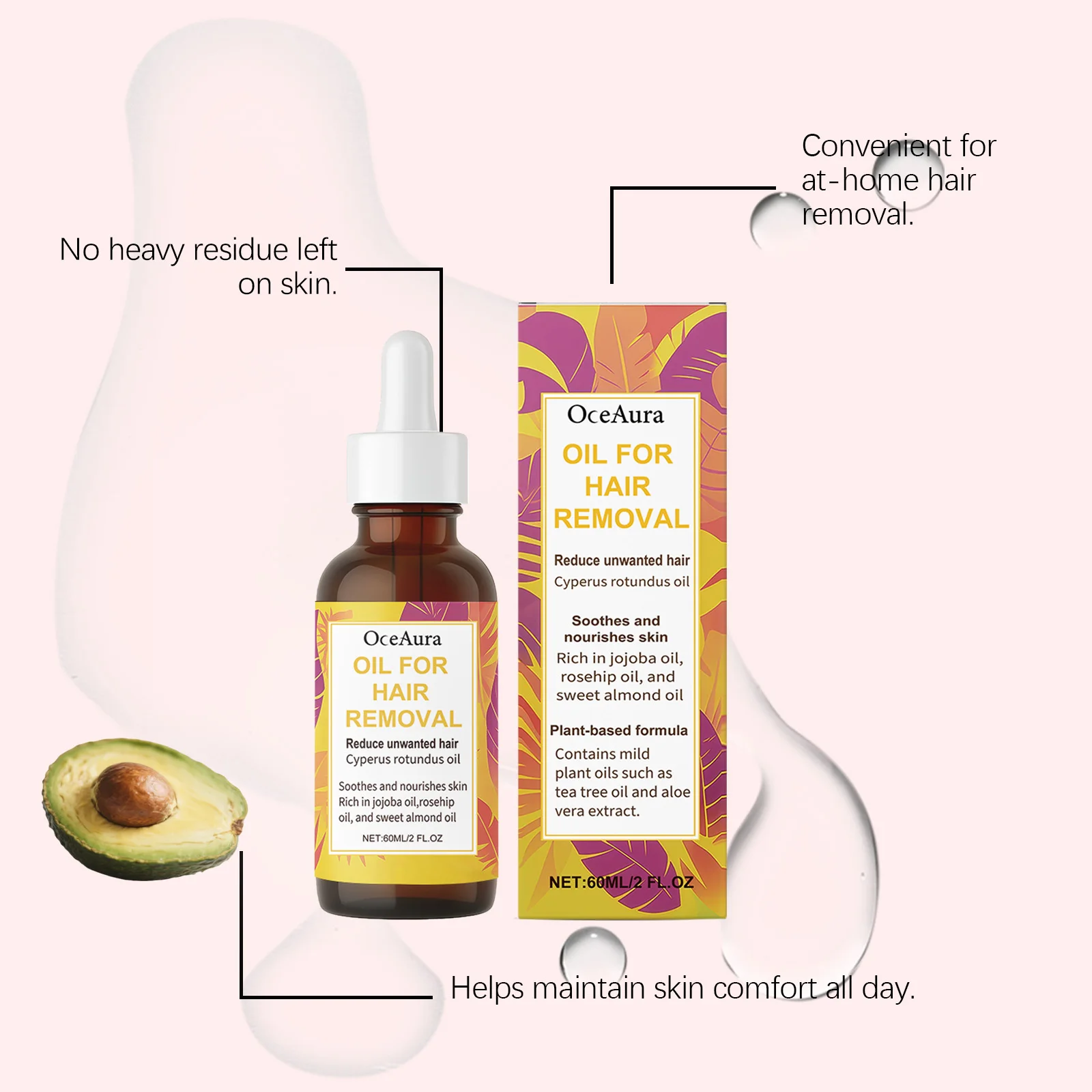 Cyperus Rotundus Oil For Hair Removal Soft Smooth Skin Care Deep Hydration Anti Hair Growth Control After Shave Oil Armpit Leg